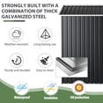 thumbnail image 3 of HOGYME 8' x 6' Outdoor Metal Storage Shed, Tools Storage Shed, Galvanized Steel Garden Shed with Double Sliding Door for Backyard Patio Lawn, Dark Gray, 3 of 15