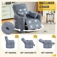 thumbnail image 6 of Furmax 360° Swivel Recliner Power Massage Rocker Chair Adult Glider Rocker with 2 Comfy Pillows for Nursery,Corduroy Gray, 6 of 7