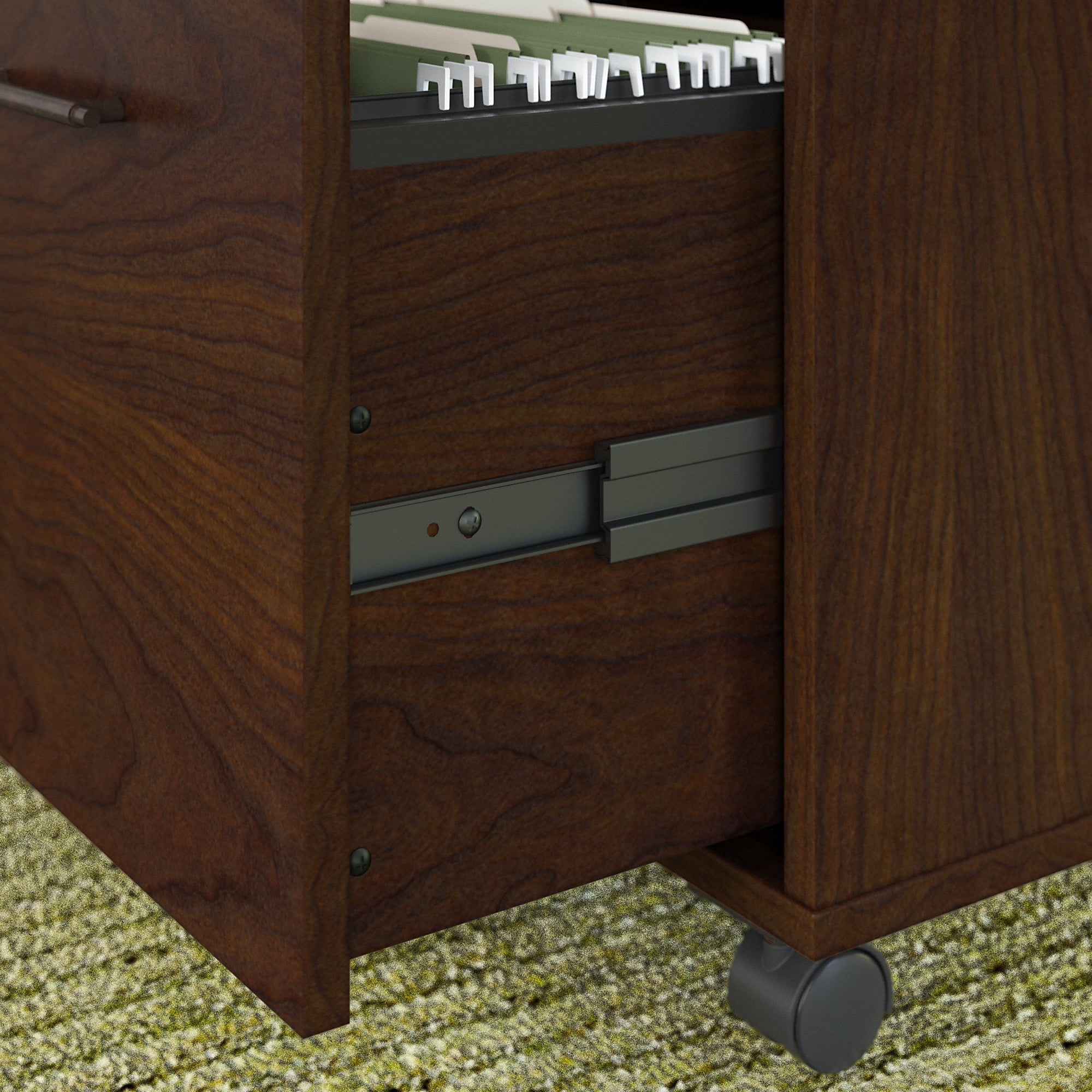 Bush Furniture Key West 2 Drawer Mobile File Cabinet in Bing Cherry