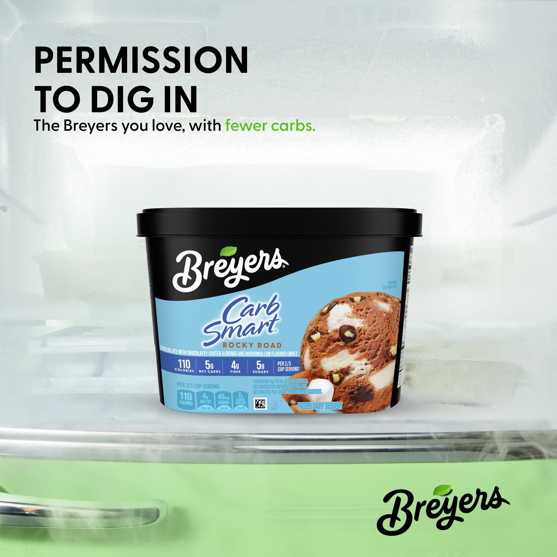 Breyers CarbSmart Rocky Road Chocloate Ice Cream Frozen Desserts, 1.5 Qt