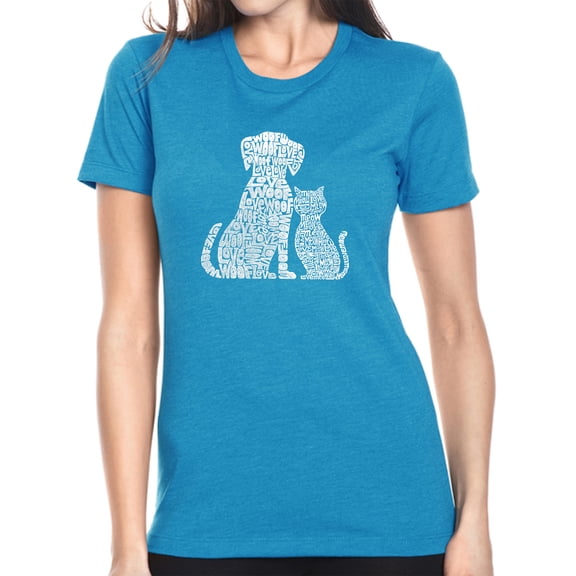 Women's Premium Blend Word Art T-shirt - Dogs and Cats