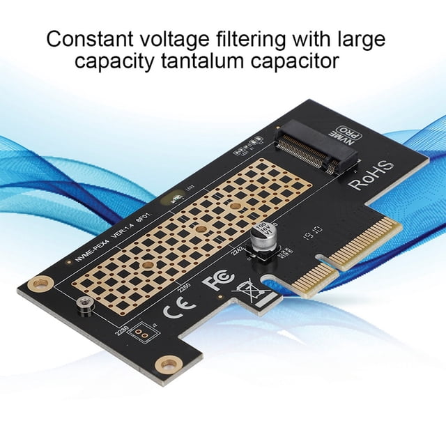 SK4 PCIE 3.0 X 4 NVMe Adapter Card, High Speed Enhancement, Full Speed Design, No Stuck or Delay, Convert NVMe M.2 SSD to PCIE