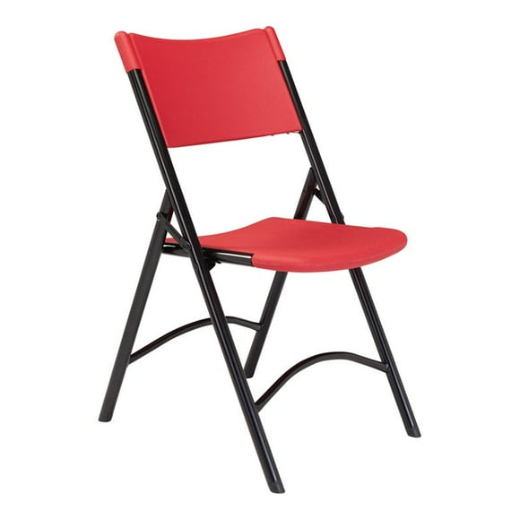 NPS 600 Series 32" Premium Resin-Plastic Folding Chair in Red (Set of 4)
