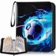 thumbnail image 4 of Football Trading Card Book 400 Pockets for Collectors Trading Cards Holder Football Card Organizer with Handle Strap, 4 of 4