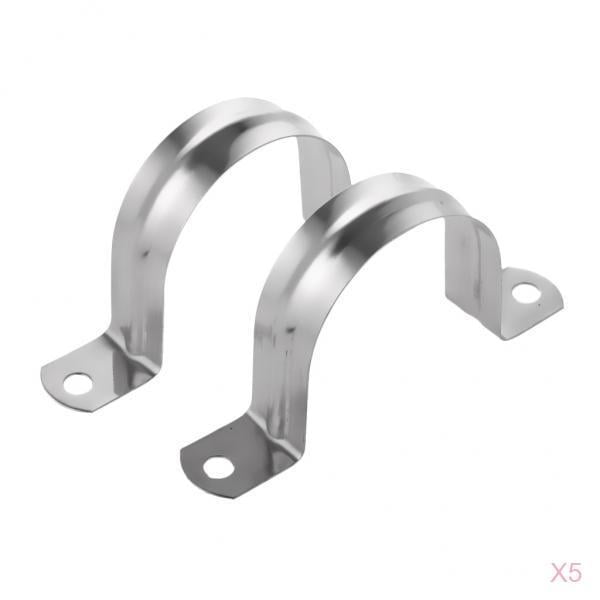 10 Pieces Stainless Steel Supporter Clamps Clip Pipes Tube Valves