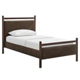 thumbnail image 2 of Ginny Twin Size Vegan Leather Platform Bed Frame in Wenge Mushroom, 2 of 10