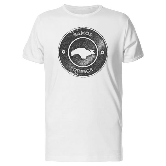 Samos Grunge Map, Greece T-Shirt Men -Image by Shutterstock, Male Small