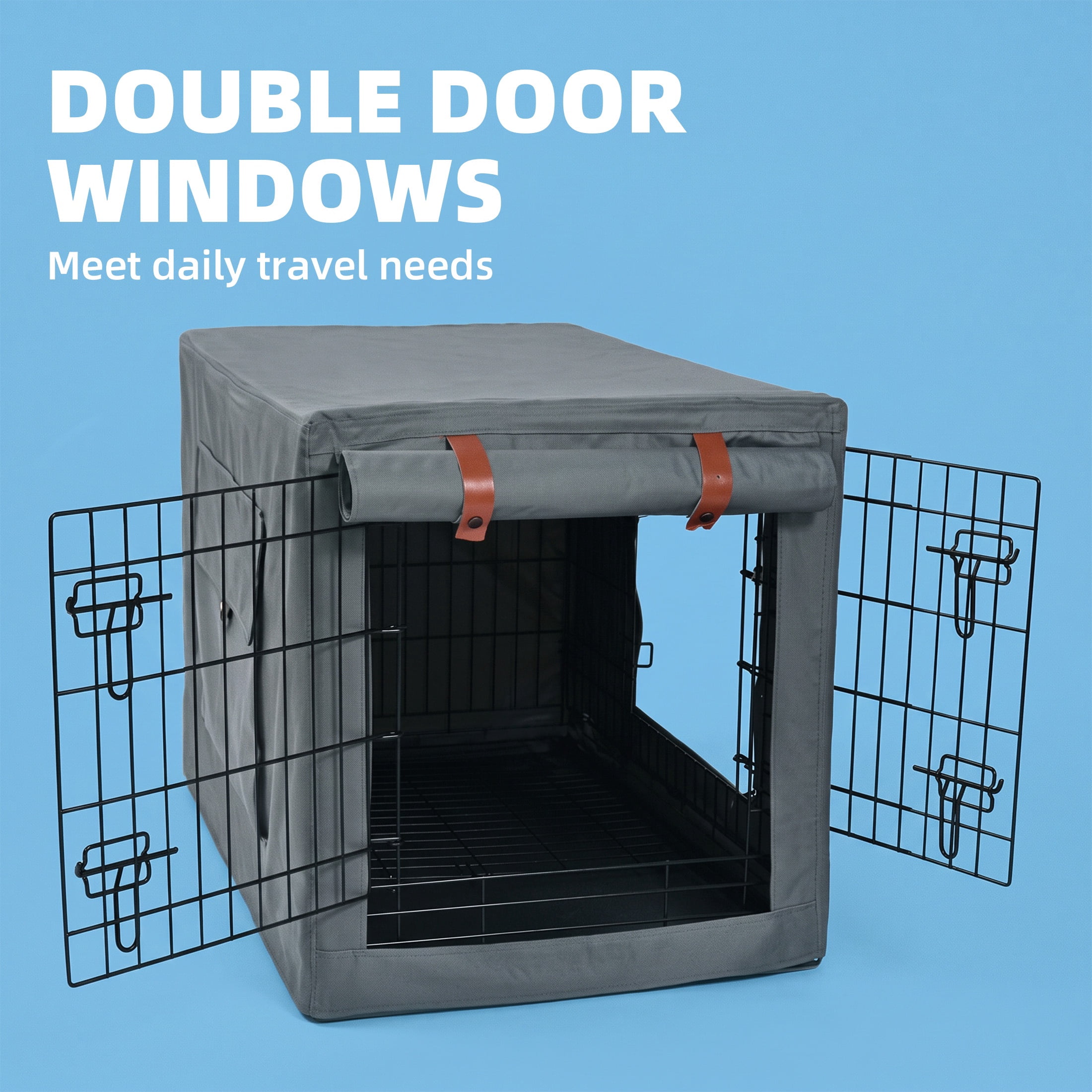 Vibrant Life 30" Dog Crate Cover with Breathable Panels, Dark Gray