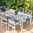 thumbnail image 2 of Blue Starfish Coastal Table Cloths for 3 Foot Rectangle Tables, Eucalyptus Summer Nautical Shell Retro Patio Waterproof Elastic Fitted Tablecloths, Washable Rectangular Table Cover for Camping, 2 of 8