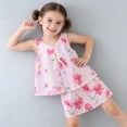 thumbnail image 6 of CYRBOKO Girls Outfit Sets, Soft Elastic Waist Sleeveless Casual Summer Loungewear Sets Pink Size 7-8 T, 6 of 8