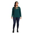 thumbnail image 6 of Terra & Sky Plus Size Cut Out Knit Top, 2-Pack, 6 of 6
