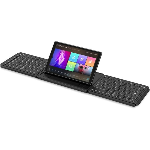 Restored Mobile Pixels MPTETRAKEYBOARD-RB Tetra Keyboard with 8" Touchscreen, Customizable Hotkeys, Wireless, Ergonomic (Refurbished)