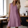 thumbnail image 3 of TAGOLD Womens Sleeveless V-Neck Knee-High Dress Zip Solid Color Short Dress For Summer Daily Use, 3 of 5