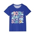 thumbnail image 2 of Frnrwgo Shirt for Teen Boys Girls Blue Kids 100th Day of School T-Shirt Celebration Top 3-14 Years, 2 of 5
