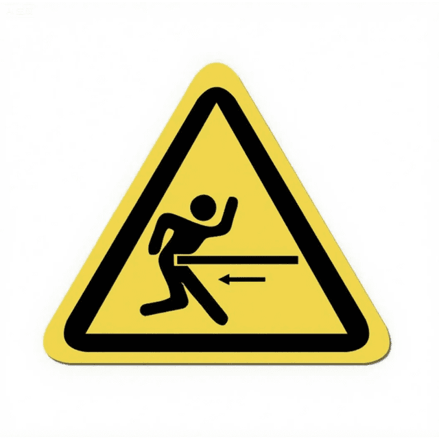 Adhesivo de seguridad de PVC con aviso de riesgo de impacto, 10 x 10 cm