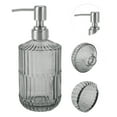 thumbnail image 5 of 1 Pc Simple Vertical Lines Soap Pump Dispenser for Bath 450ml Gray Silver Tone, 5 of 6