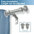 thumbnail image 3 of Urbanest Oval Designer Single Curtain Rod – Decorative Metal Finials, 5/8" Diamter Drapery Hardware Set Window Treatments, 48" to 84", Antique Silver/Pewter, 3 of 6