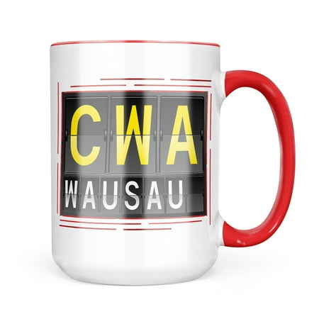 

Neonblond CWA Airport Code for Wausau Mug gift for Coffee Tea lovers