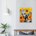 thumbnail image 3 of JRXY Framed African American Wall Art Decor, Canvas Painting Black Gold Woman Girls Painting Vintage Portrait Sunflower Butterfly Posters Prints Artwork for Living Room Bedroom Home Decorate 16x20 in, 3 of 4