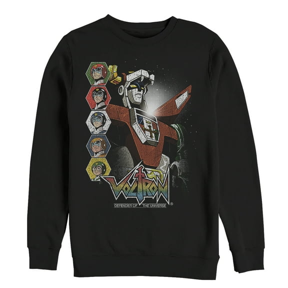Men's Voltron: Defender of the Universe Character Panels  Sweatshirt Black Medium