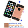 "for 5.8"" Apple iPhone 10 X case iphoneX Case Brushed Hard Back Phone Case Slip Resistant Hybrid Layers Slim Shock Bumper Cover Rose"