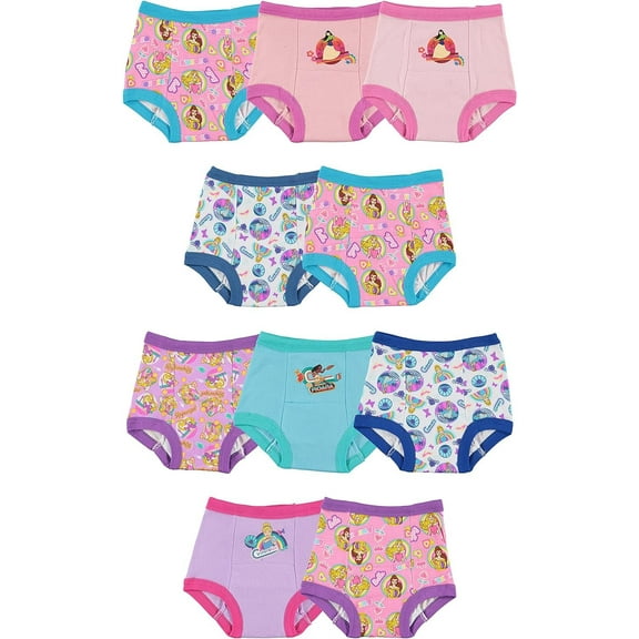 Disney Toddler Girls Reusable Training Pants, Multicolor, 4T, 10pc