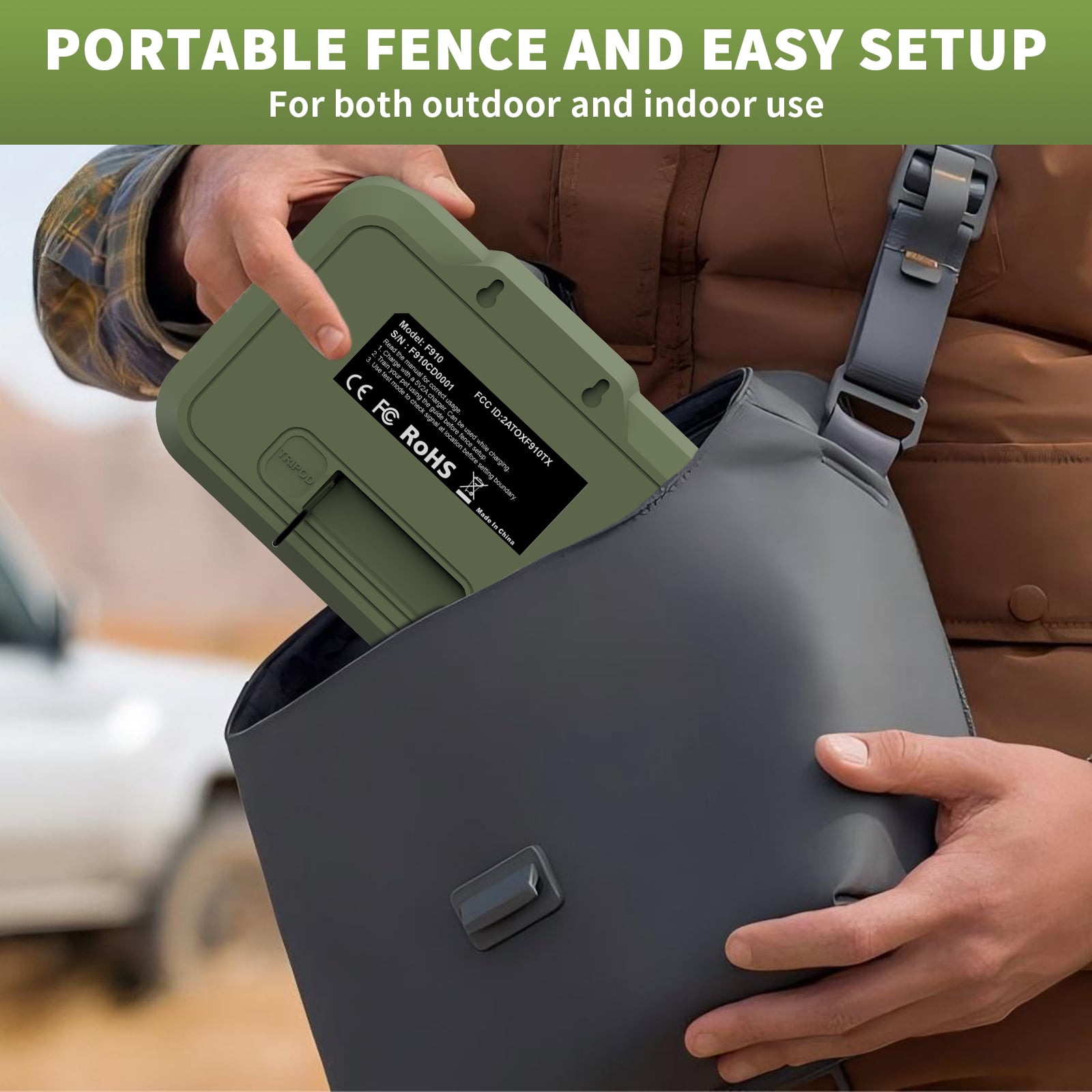 Pawious Wireless Dog Fence and Forbidden Area F910PLus - High Precision Wireless Containment System, Real-Time Monitoring for Up to 5 Acre Coverage Area