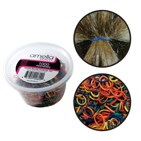 Amelia Beauty | 1/2in Rainbow Mix Elastic Rubber Band Pony Tail Holders | Made in USA Ideal for Ponytails Braids Twists Dreadlocks Styling Accessories for Women Men and Girls | 1000 Pack Amelia Beauty | 1/2in Rainbow Mix Elastic Rubber Band Pony Tail Holders | Made in USA Ideal for Ponytails Braids Twists Dreadlocks Styling Accessories for Women Men and Girls | 1000 Pack
