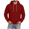 thumbnail image 5 of Hoodies for Men Solid Color Pullover Hooded Sweatshirt Pockets Long Sleeve Sweatshirt Oversize Loose Tops, 5 of 7