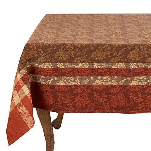 Fennco Styles Thanksgiving Holidays Autumn Leaves Print Cotton Tablecloth