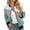 Mint Green, variant on Varsity Color Block Cropped Jacket for Women, Baseball Collar Zip Up, Retro Chic Casual Outerwear, 1 Piece, XS-6XL, Plus Size Friendly