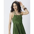 thumbnail image 5 of Moomaya Halter Neck Tiered Dress, Backless Style Maxi Beach Dress For Women, 5 of 9