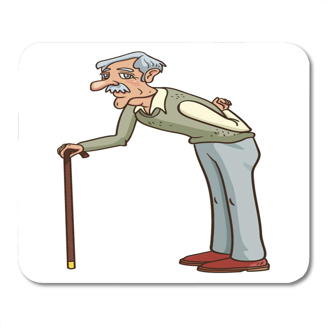 LADDKE Character Hunchback Old Man Grandfather with Cane Cartoon Standing Elderly Mousepad Mouse Pad Mouse Mat 9x10 inch LADDKE Character Hunchback Old Man Grandfather with Cane Cartoon Standing Elderly Mousepad Mouse Pad Mouse Mat 9x10 inch
