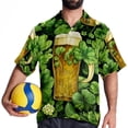 thumbnail image 4 of Saint Patrick's Day Men's Casual Printed Button Down Short Sleeve Summer Beach Shirt, Unisex, 4 of 6