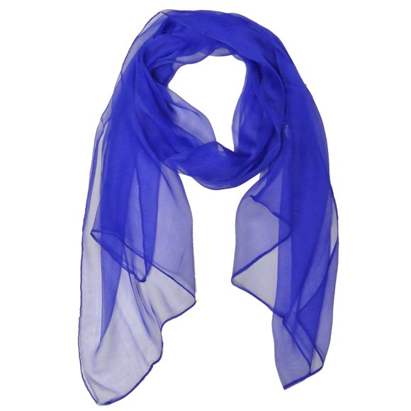 Wrapables Solid Color 100% Silk Long Scarf, Royal Blue
