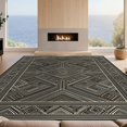 thumbnail image 2 of Design&I 5'x7' Ultra Soft Area Rug, Black Cream Farmhouse Abstract Design Modern Angular Motif with Symmetrical Border Fluffy Washable Non Shedding for Bedroom Living Room Home Office, 2 of 7