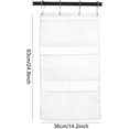 thumbnail image 4 of Casewin Mesh Shower Organizer Hanging, 6 Pockets Bath Shower Caddy Organizer Hanging Bathroom Shower Curtain Rod Accessories 4 Rings, Quick Dry, 4 of 5