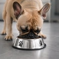 thumbnail image 5 of Stainless Steel Non Tip Dog Bowl,Pet Food and Water Bowl with Slip Resistant Rubber Base,Easy Clean Metal Feeding Dish for Dogs and Cats,Gray, 5 of 6