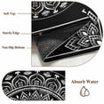 thumbnail image 6 of Black Boho Round Area Rug 3 FT, Small Kitchen Bathroom Mats, Retro Farmhouse Neutral Abstract Geometric Washable Indoor Outdoor Throw Runner Carpet Non-Shedding Doormat for Table Shower Sofa Entryway, 6 of 8