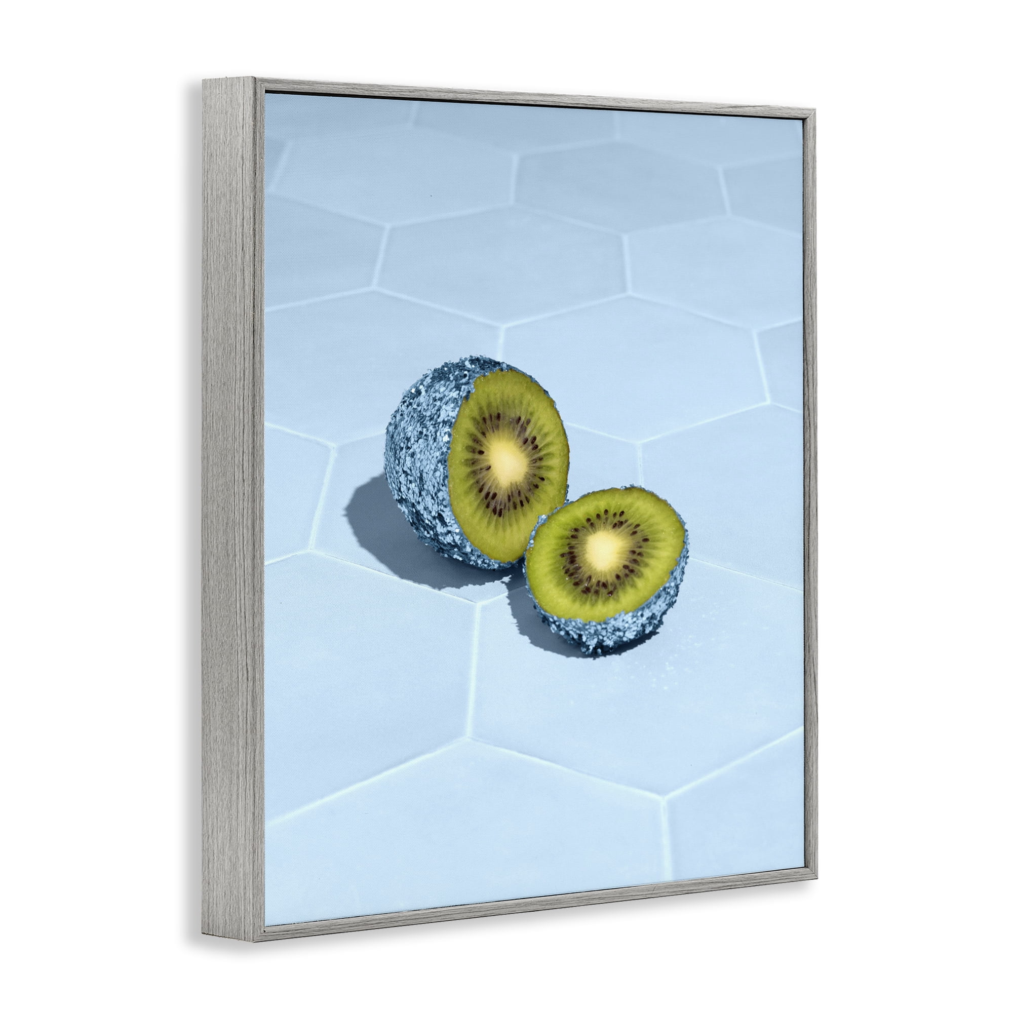 Stupell Industries Blue Glimmer Kiwi Gray Framed Giclee Art, design by LISH Creative