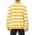 thumbnail image 3 of INSPIRE CHIC Men's Sweatshirts Contrast Stripes Crew Neck Long Sleeve Regular Fit Pullover Sweatshirt 2XL Yellow White, 3 of 6
