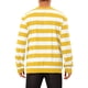 thumbnail image 3 of SUDADERAS PARA HOMBRES INSPIRE CHIC Cuello Redondo de Rayas de Contraste de Manga Larga Ajuste Regular Sudadera L Amarillo Blanco, 3 of 6
