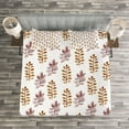 thumbnail image 3 of Ambesonne Nature Quilted Bedspread Set 3 Pcs, Blossoms Spring Branches, King Size, Dried Rose Pale Coffee, 3 of 3