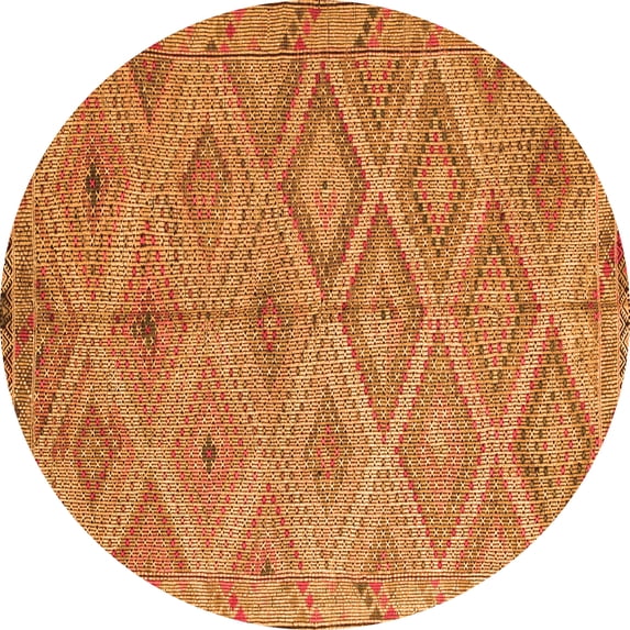 Ahgly Company Indoor Round Southwestern Orange Country Area Rugs, 6' Round