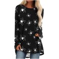 thumbnail image 2 of ICHUANYI Clearance Women Summer Fashion Casual Print Round Neck Loose Long Sleeve T-shirt Tops Blouse Pullover ICHUANYI "ICHUANYI", 2 of 5