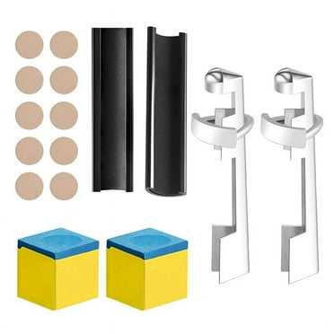 18 Pcs Pool Cue Repair Kit Include 2 Clamp 10 Tips Billiard Shaper Chalk Square