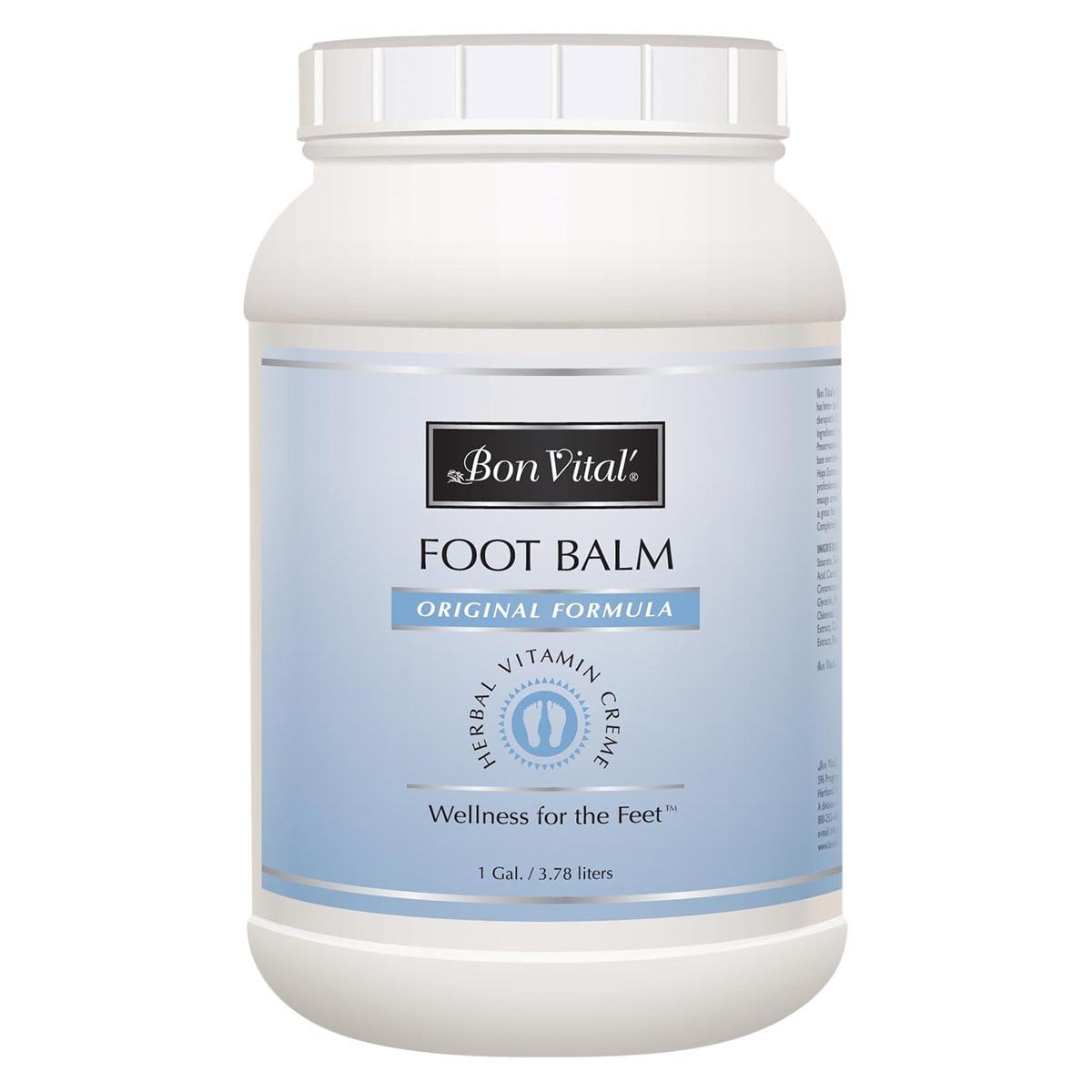 Bon Vital' Original Foot Balm, Foot Cream for Dry Skin & Cracked Heels, Moisturize Feet & Speed Healing of Blisters & Abrasions on Heel, Increase Circulation in Feet, 1 Gallon Jar