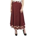 thumbnail image 1 of Phagun Floral Printed Summer Wear Maroon Cotton Long Reversible Wrap Skirt, 1 of 6