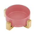 thumbnail image 2 of Sam's Pets Coco Single Pet Bowl with Wood Stand 5.11'' in Pink - 6.3, 2 of 5