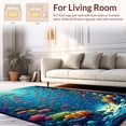thumbnail image 2 of ODIKA 2'x3' Machine Washable Non-Slip Area Rug, Ocean Treasures Fauna Statement High Traffic Rug, Blue, 272905, 2 of 7